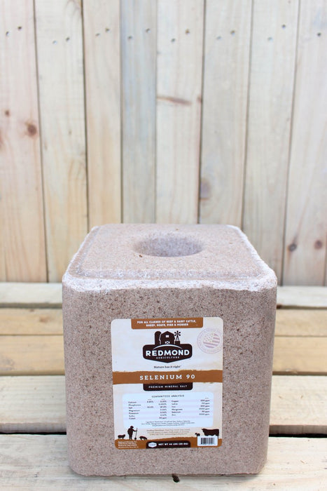 Redmond Selenium 90 Salt Blocks - 44 lb Block - Seven Springs Farm Supply