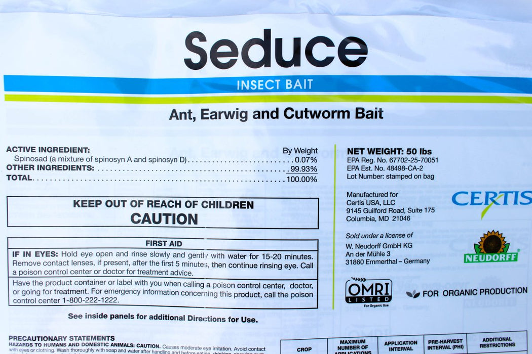 Seduce Insect Bait w/Spinosad - 50 lb Bag - Seven Springs Farm Supply