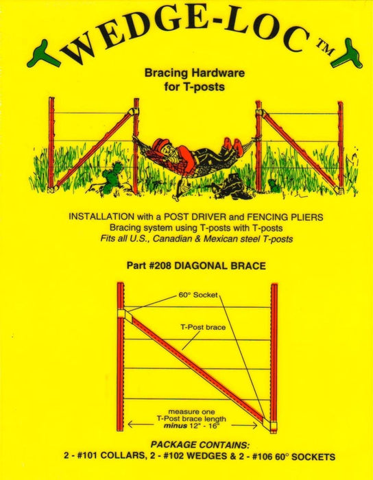Wedge - Loc Single Diagonal Brace Set 208 - Seven Springs Farm Supply