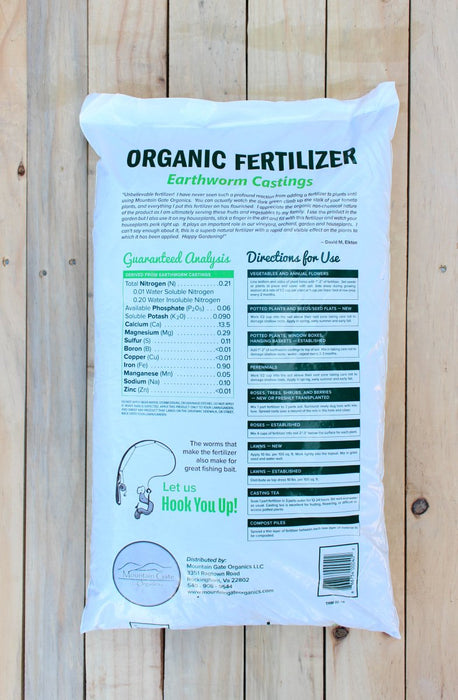 Worm Castings Mountain Gate Organics - 1 cu ft Bag - Seven Springs Farm Supply